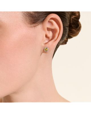 14K Yellow Gold & Sterling Silver JH Essentials Stud Earrings