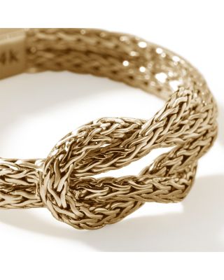 14K Yellow Gold Love Knot Chain Ring