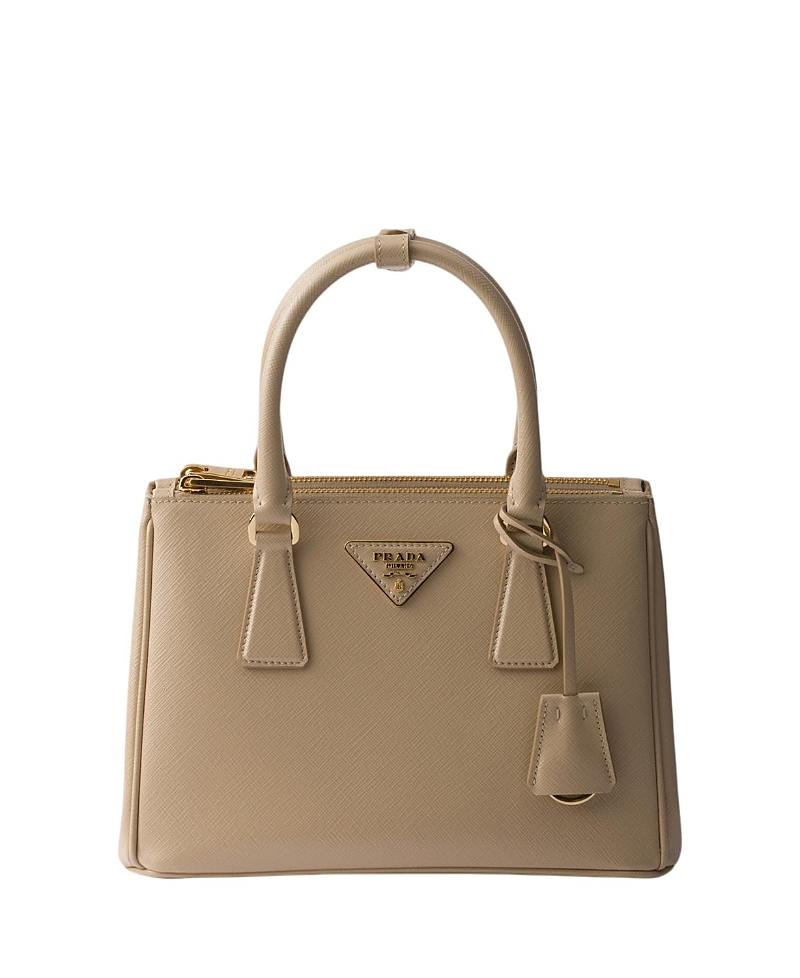 Prada Galleria Small Patent Saffiano Leather Bag In Nude