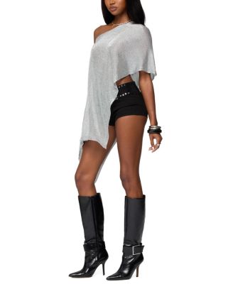 Azalia Asymmetric Knit Poncho