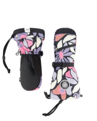 Girls' Winter Retro Flower Mittens Teknik - Little Kid, Big Kid