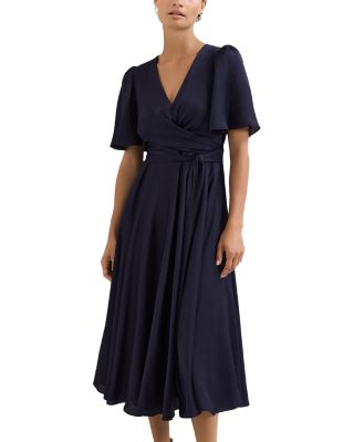 Abbie Textured Faux Wrap Dress