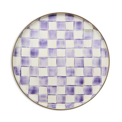 Violet Check Round Tray