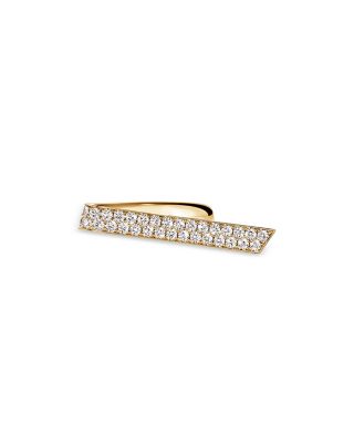 18K Yellow Gold Inside Out Diamond Elongated Flip Ring