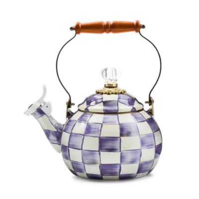 Violet Check Whistling Tea Kettle