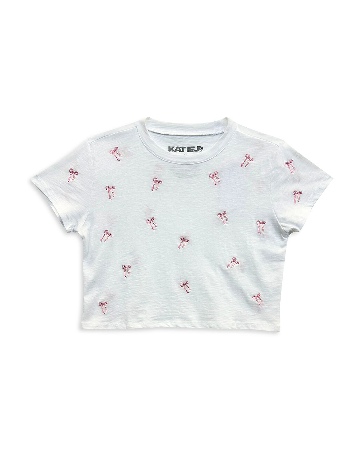 KatieJnyc Girls' Fearless Cropped Cotton Tee - Big Kid