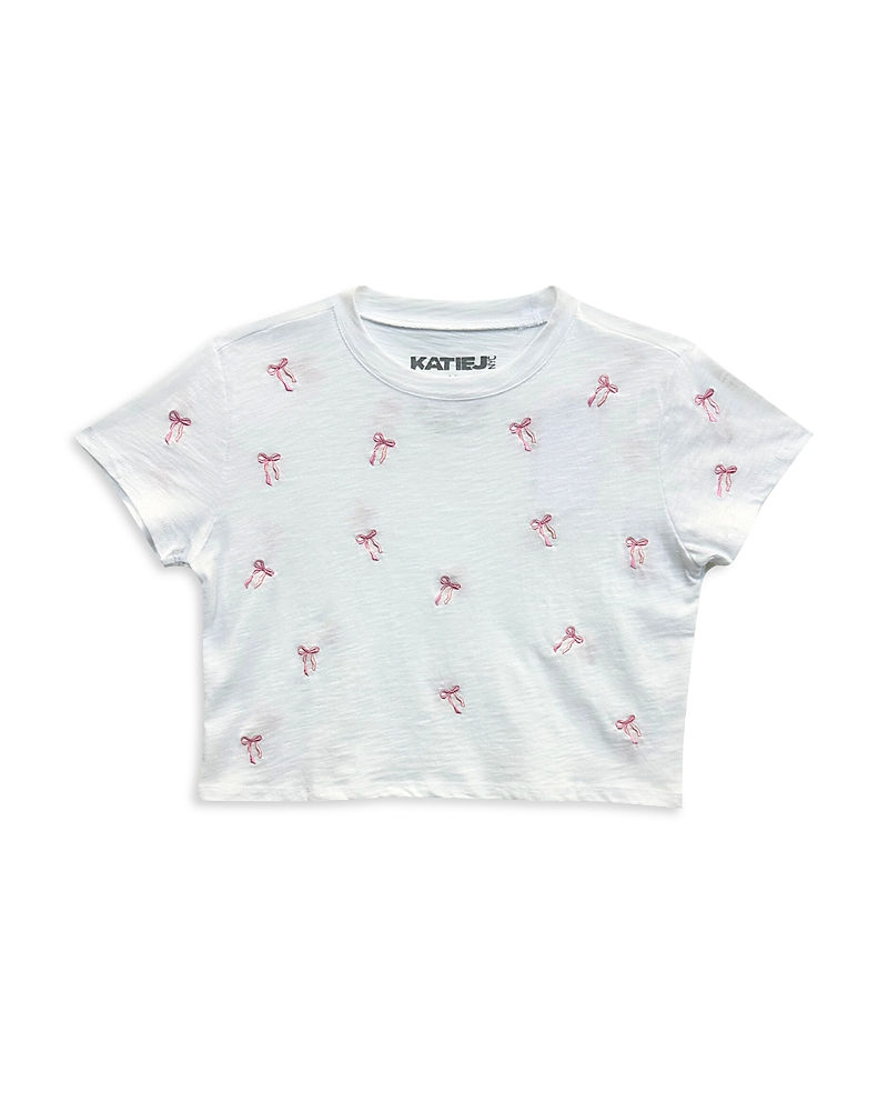 KatieJnyc Girls' Fearless Cropped Cotton Tee - Big Kid
