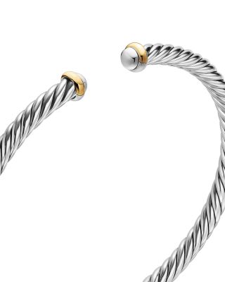 Cable Flex&reg; Bracelet in Sterling Silver with 14K Yellow Gold, 4mm