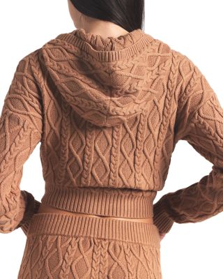 Snow Bunny Cable Knit Shrunken Hoodie