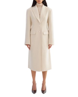 t*o様 LINEN WOOL SINGLE BREASTED LONG JAC LAMARQUE Cynda Wool Single Breasted Peak Lapel Coat