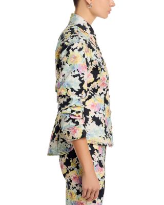 Canyon Ikat Bouquet Scrunched Denim Jacket