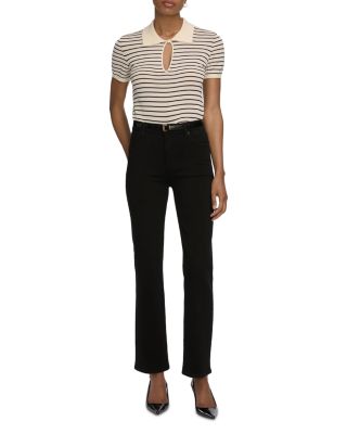 Le Sleek High Rise Straight Jeans in Black