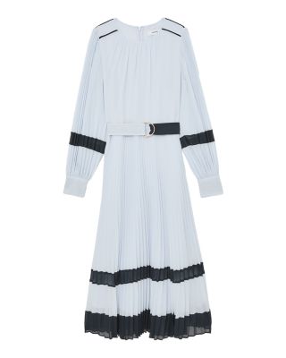 Tori Color Blocked Pleated Dress