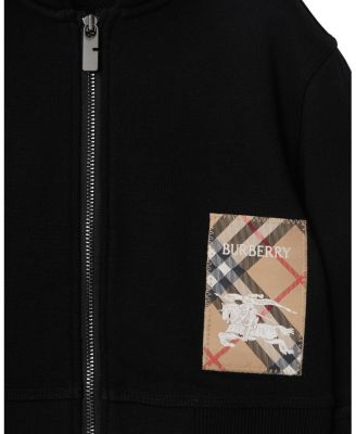 Girls' Check Label Cotton Zip Hoodie - Baby