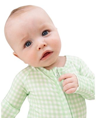 Boys' Pistachio Gingham Bamboo Sleeper - Baby