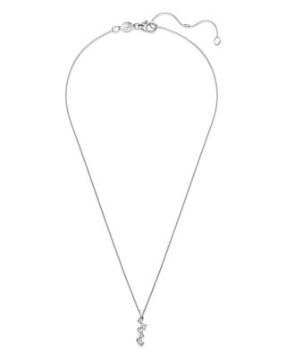 14K White Gold Galaxy Certified Lab Grown Diamond Mixed Cut Drop Pendant Necklace, 15.75-18.12"