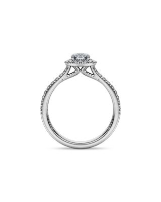 14K White Gold Eternity Certified Lab Grown Diamond Halo Engagement Ring