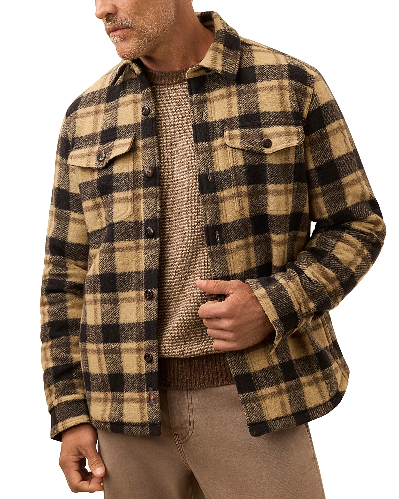 Faherty Men's Range Fleece Plaid Shirt Jacket