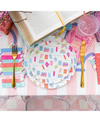 Book Club Paper Dinner Plates, Set of 8