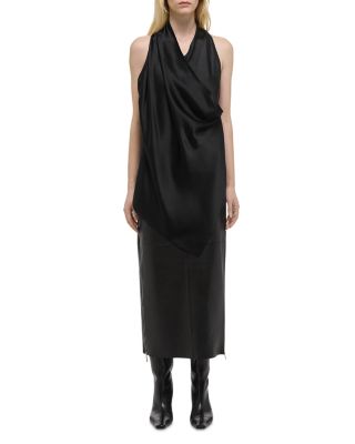 Silk Draped Cowlneck Top