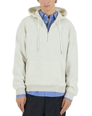 Quarter Zip Fleece Hooded Sweatshirt