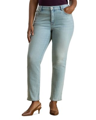 High Rise Straight Ankle Jeans in Blue