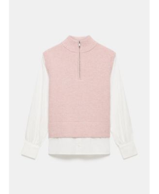 Women's Cotton Blend Layered Tank Top Sweater