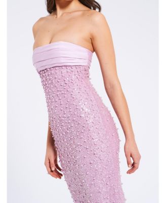  Lainey Embellished Beaded Satin Sequin Maxi Dress