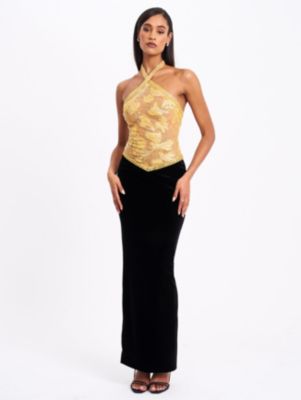  Gazelle Embroidered Vintage Style Maxi Dress