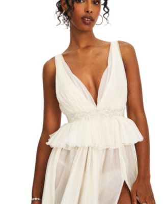  Calleigh Flare Beaded Belt Maxi Gown