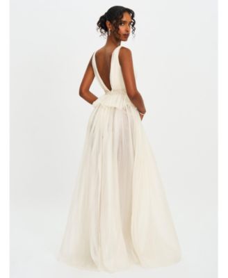  Calleigh Flare Beaded Belt Maxi Gown