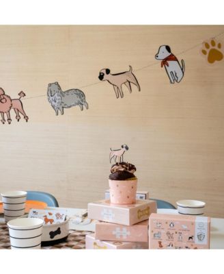 Bow Wow Puppy Dog Birthday Garland, Set of 16 Pieces and Hanging Twine - Ages 8 - 10 Years