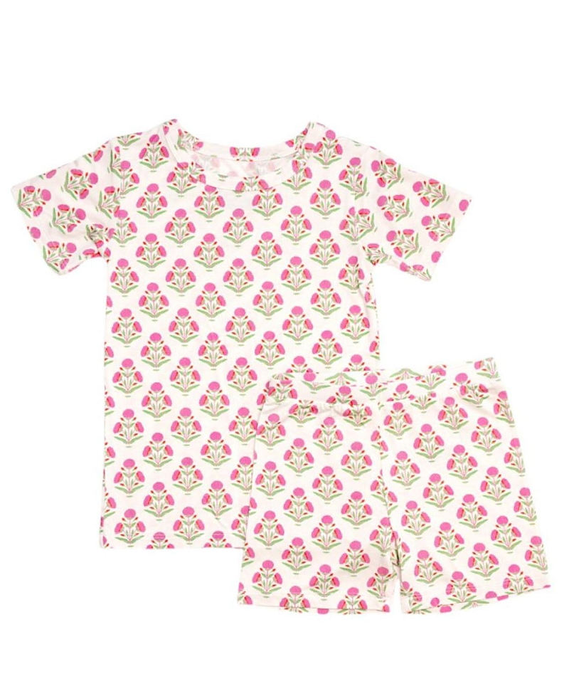 Motette Girls' Pink Posy Pajama Set - Baby, Little Kid