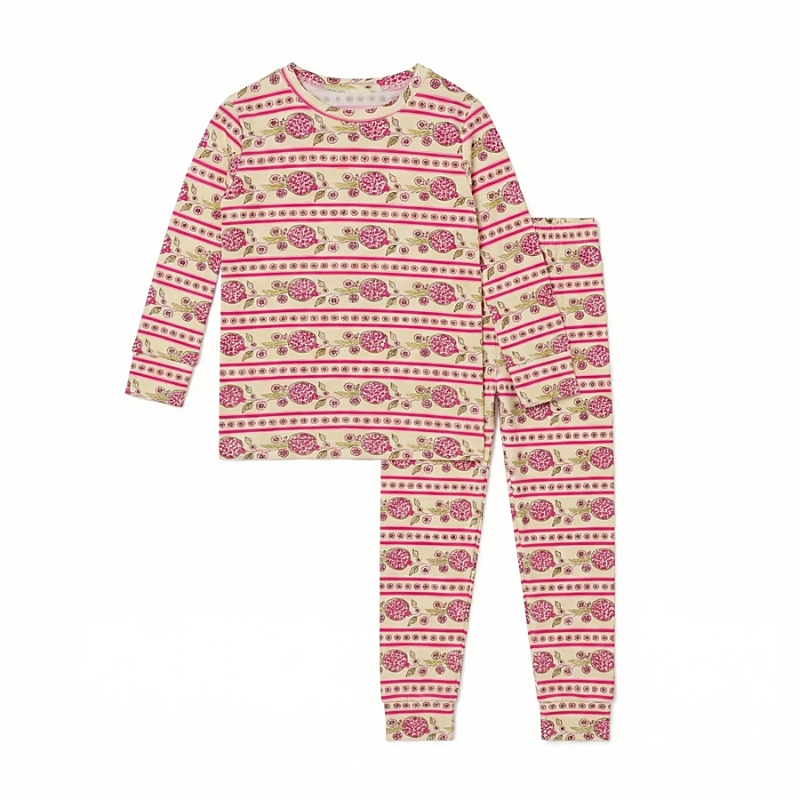 Motette Girls' Pomegranate Soiree Pajama Set - Baby, Little Kid