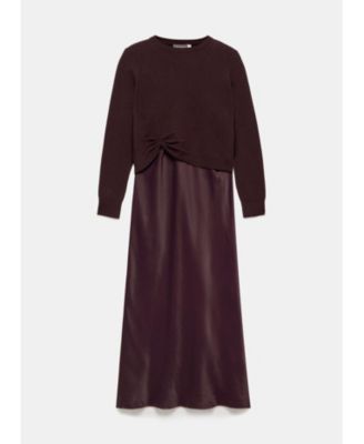 Women's Sweater Layered Slip Dress