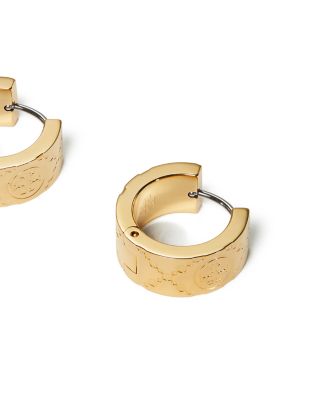 Small Icon T Monogram Hoop Earrings