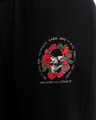 Rose Skull Wide Leg Sweatpants - Exclusive