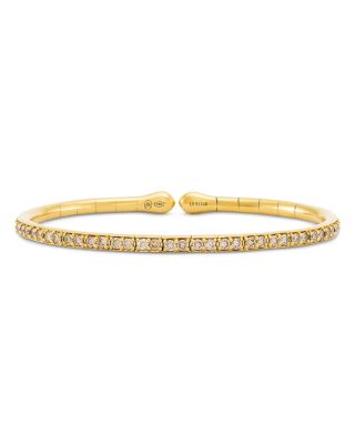 18K Yellow Gold My Etho Brown Diamond Narrow Cuff Bracelet