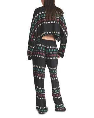 Cropped Top & Drawstring Pants Pajama Set