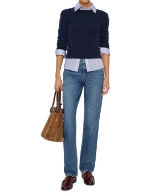 Greer Mid Rise Straight Jeans in Blue