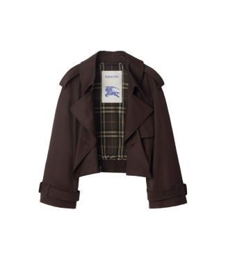 Cropped Gabardine Trench Jacket