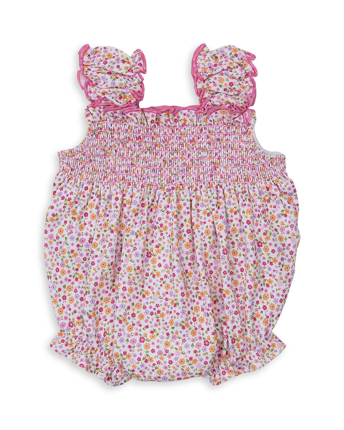 Kissy Kissy Girls' Floral Print Smocked Bubble Romper - Baby