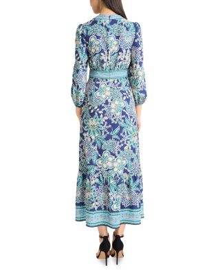 V Neck Balloon Sleeve Dress