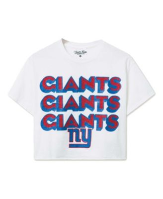  Women's NFL New York Giants Repeat Glitter Flea Market Crop Tee