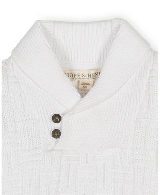 Boys' Organic Long Sleeve Shawl Collar Cable Sweater with Elbow Patches - Little Kid, Big Kid