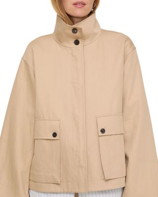 Funnel Neck Cargo Pocket Jacket