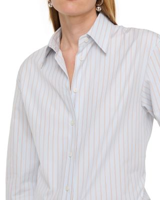Fitted Cinched Waist Linen Shirt 
