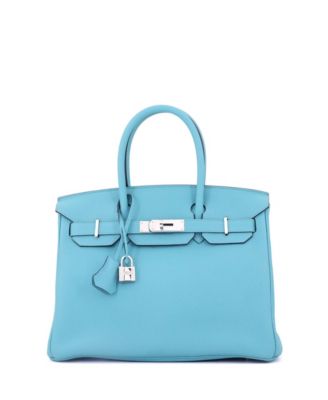 Birkin 30 Handbag Blue Togo with Palladium Hardware