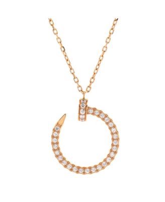  Juste un Clou Pendant Necklace 18K Rose Gold and Pave Diamonds, 15.25 - 16"
