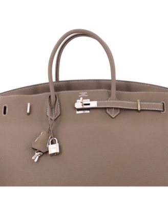 Birkin 40 Handbag Grey Togo with Palladium Hardware